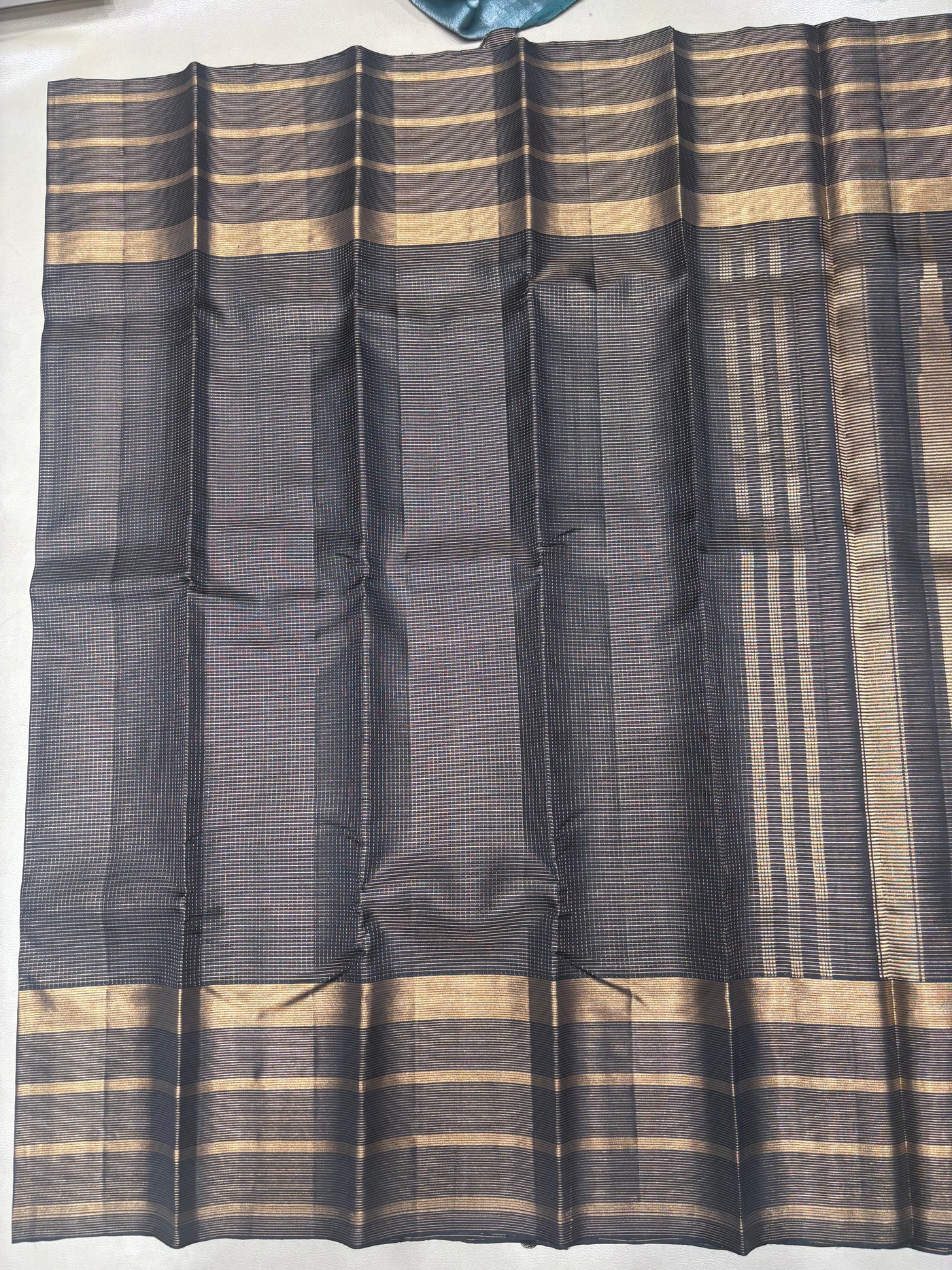 Ranjani black micro checked softsilk saree - Pure silk saree-AK1118