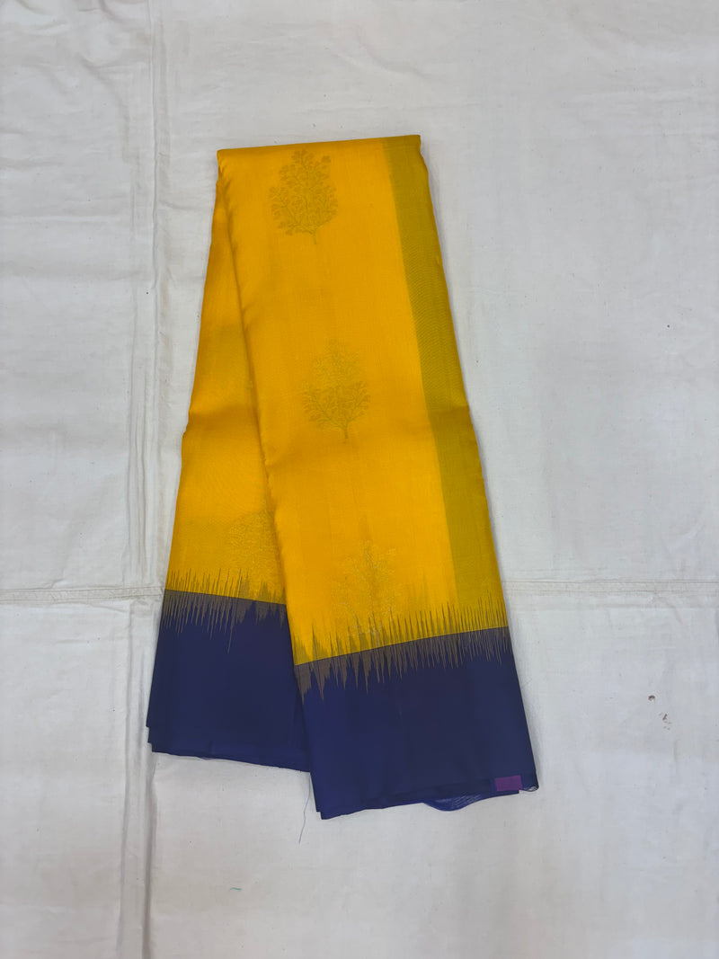 Yuvaa yellow & blue softsilk saree - Pure silk saree-set13-AV101