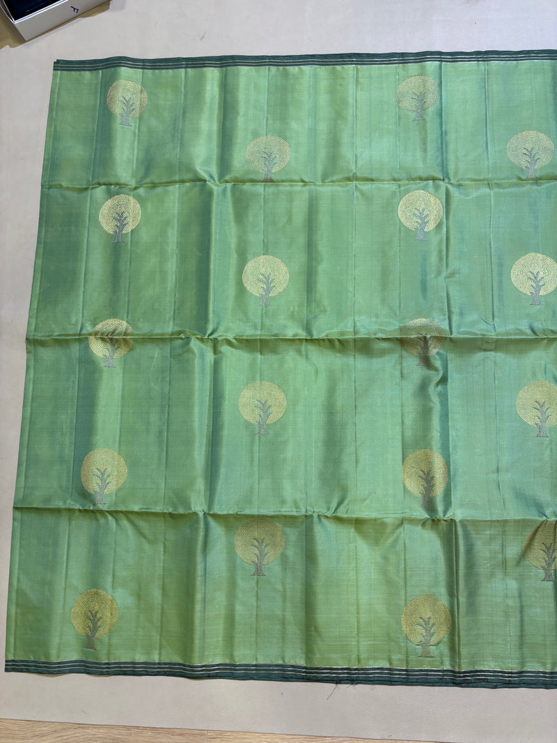 Samaria green handloom softsilk saree - Pure silk saree
