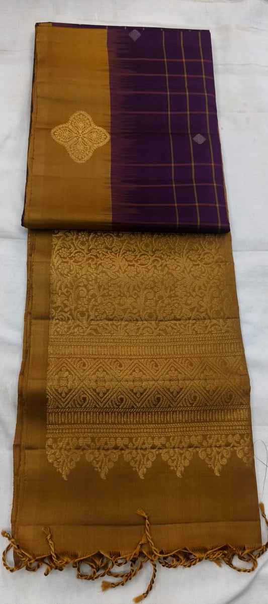 Vanmadhi purple handloom softsilk saree - Pure silk saree-AK1102