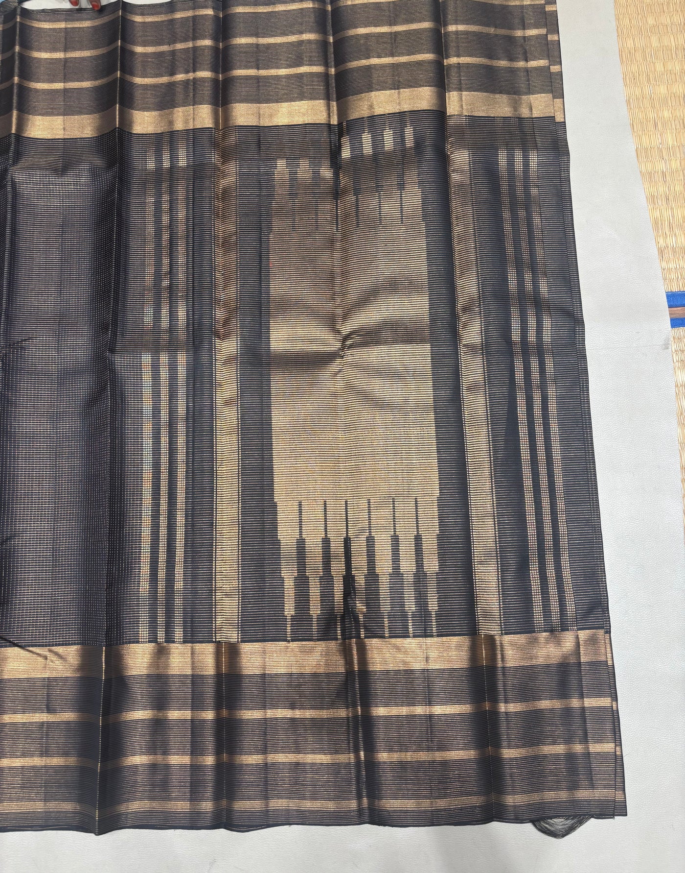 Ranjani black micro checked softsilk saree - Pure silk saree-AK1118