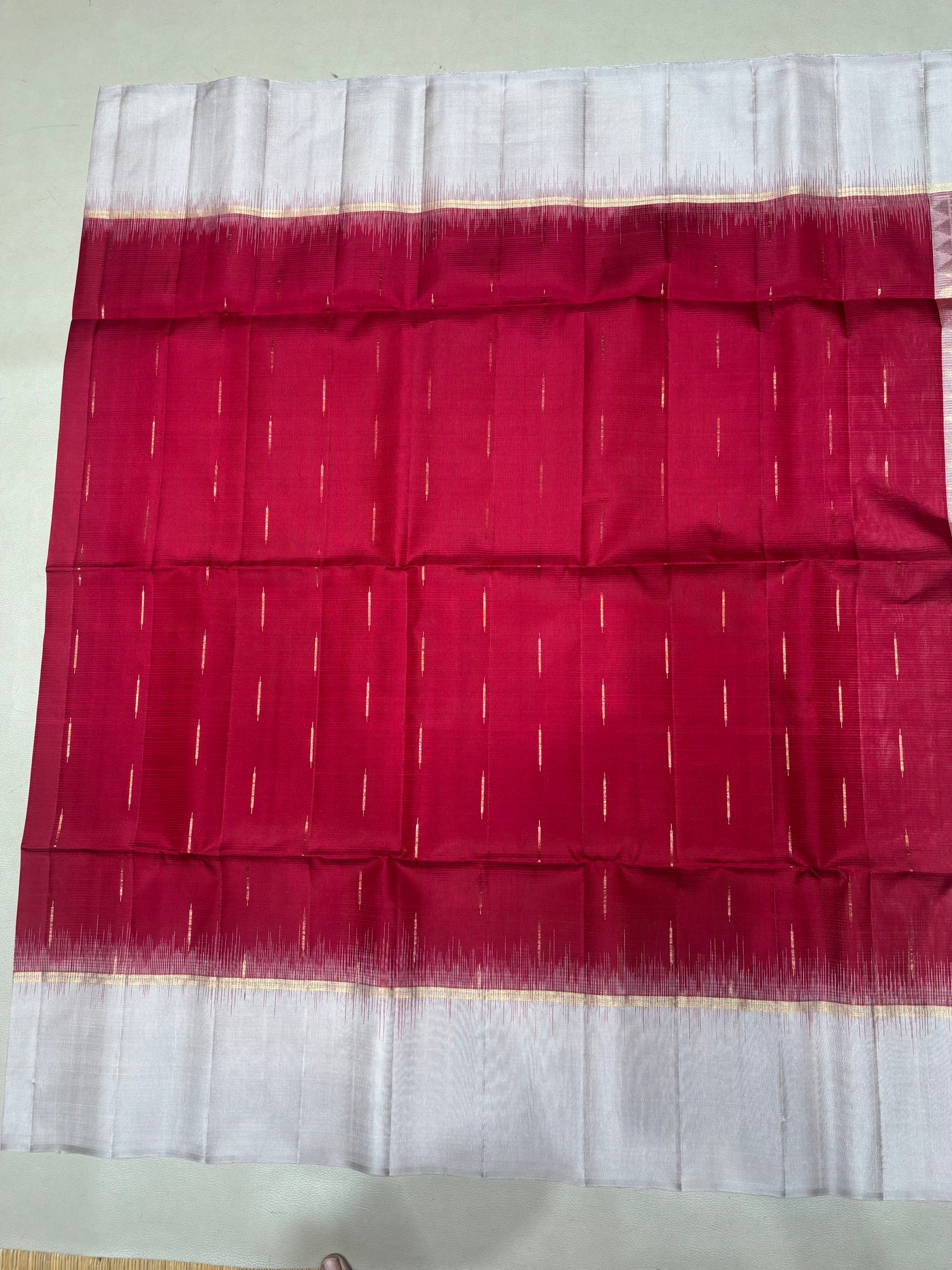 Vamika red handloom softsilk saree - Pure silk saree- contrast color