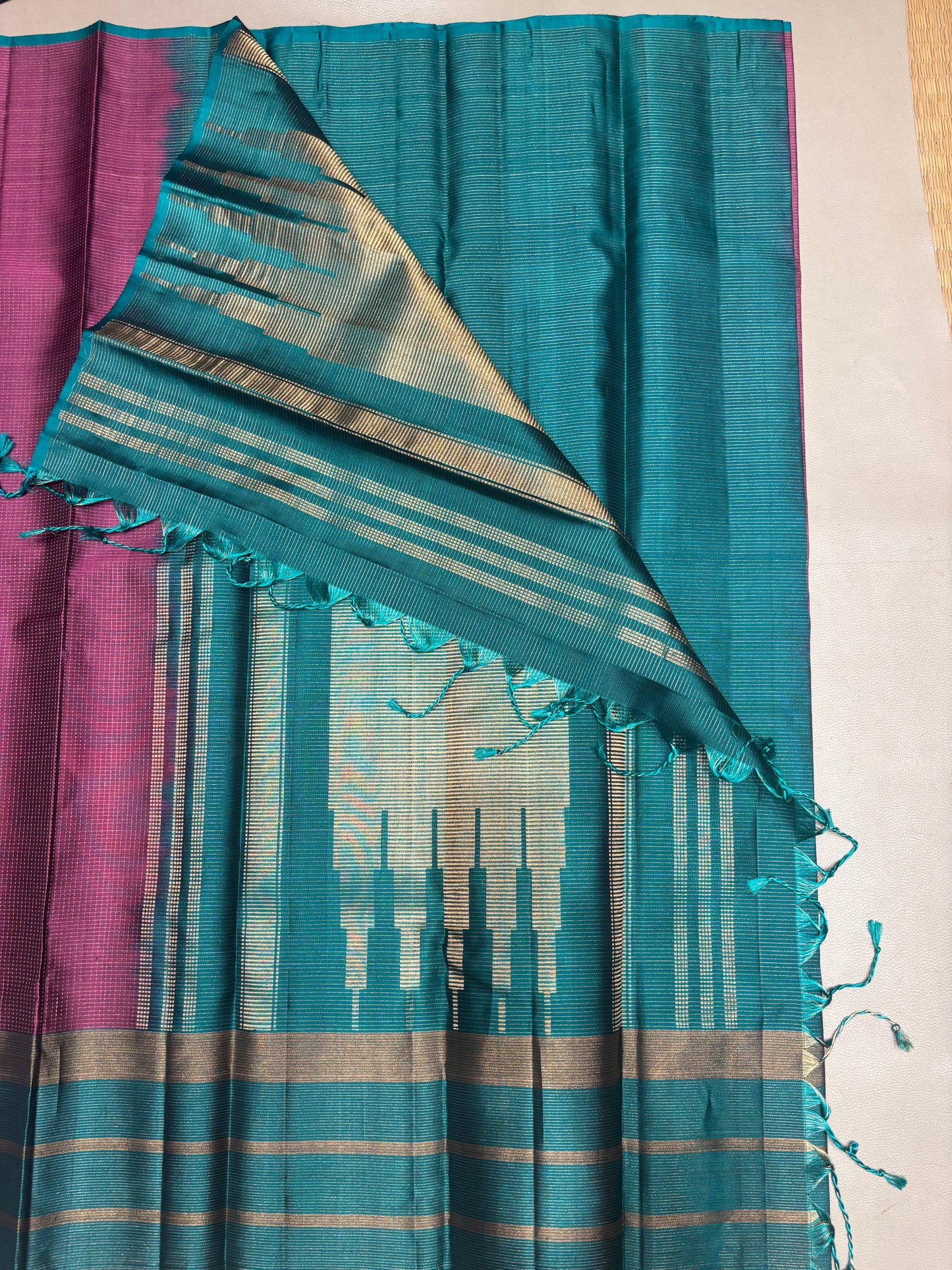 Ranjani pink & green micro checked softsilk saree - Pure silk saree-AK1118