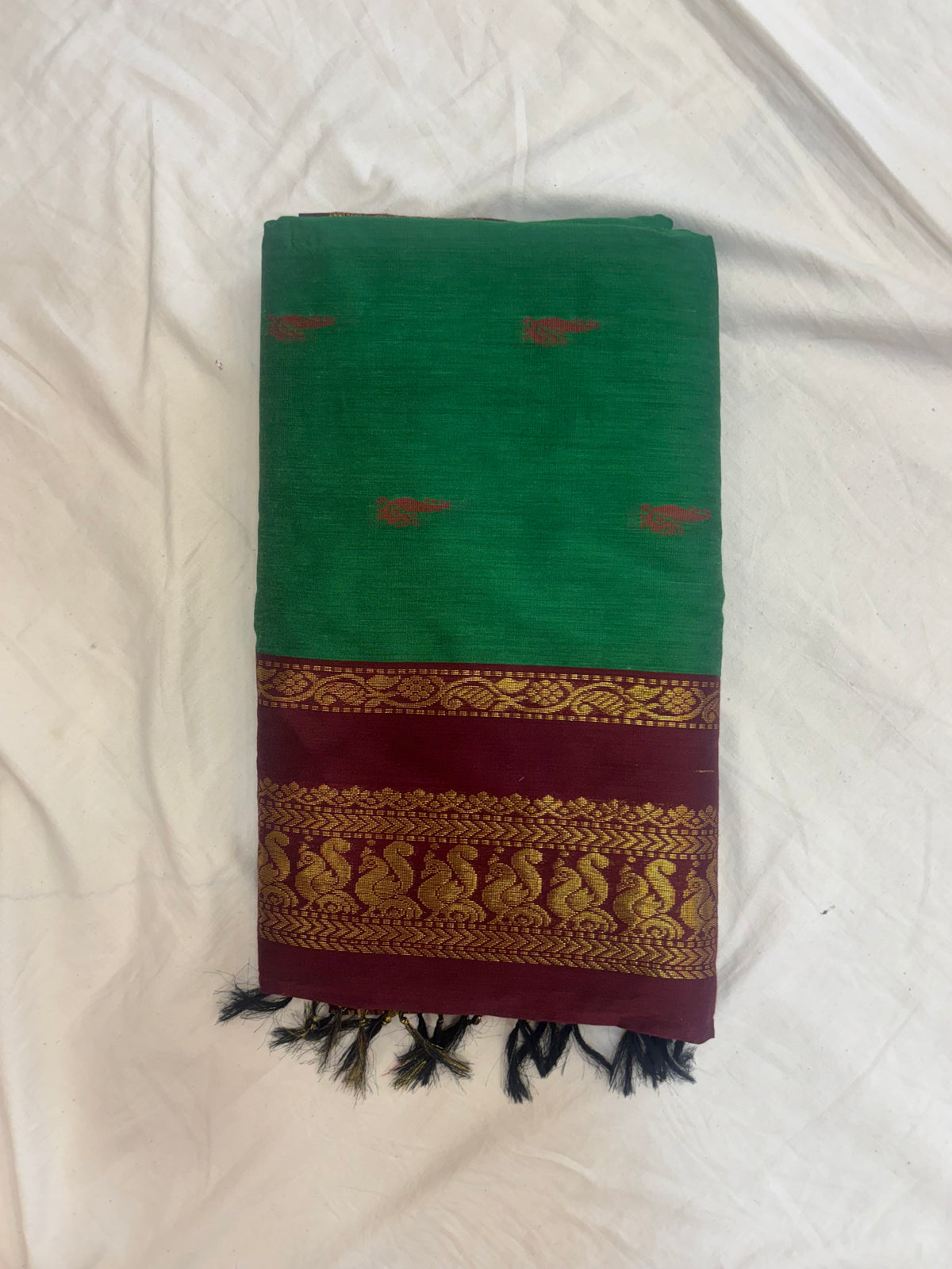Green & purple Kalyani cotton saree