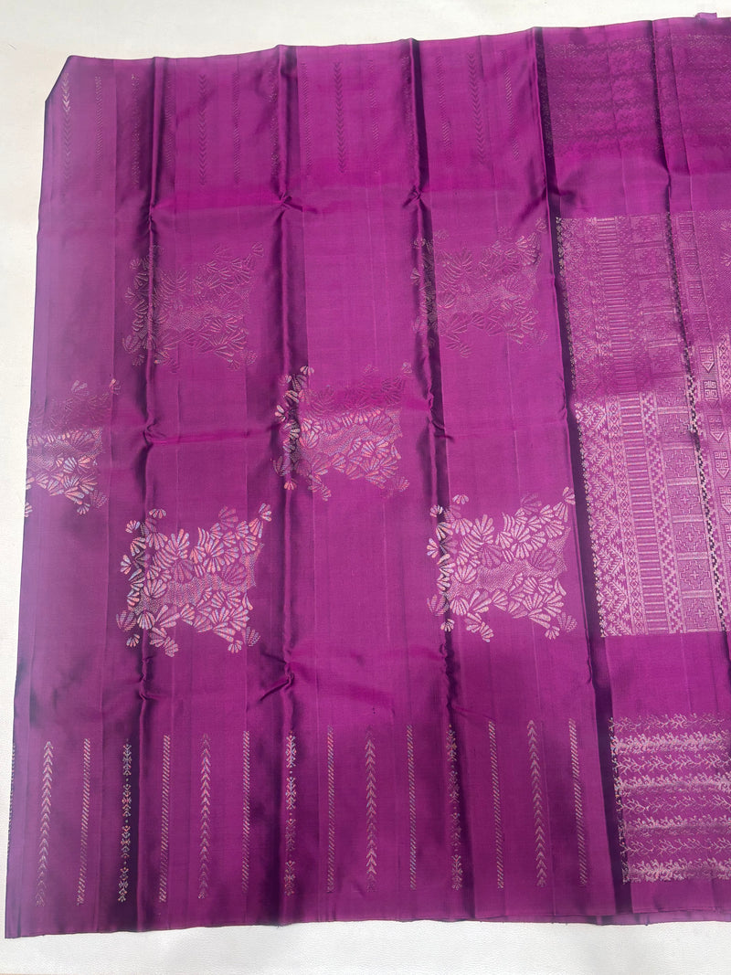 Ravina self color handloom softsilk saree - Pure silk saree