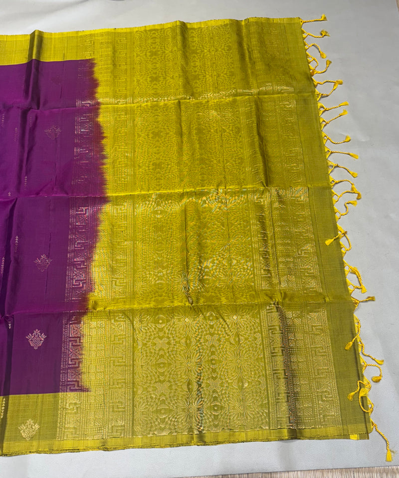 Vijaya purple handloom softsilk saree - Pure silk saree-set16