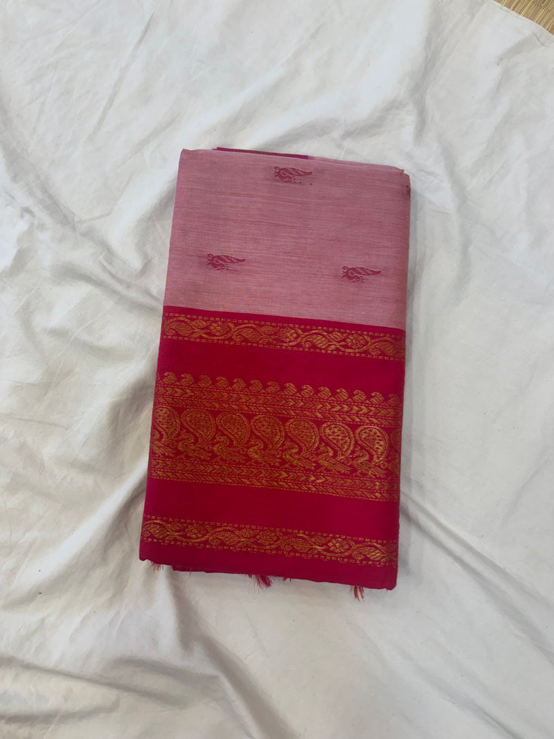 Light & dark pink Kalyani cotton saree