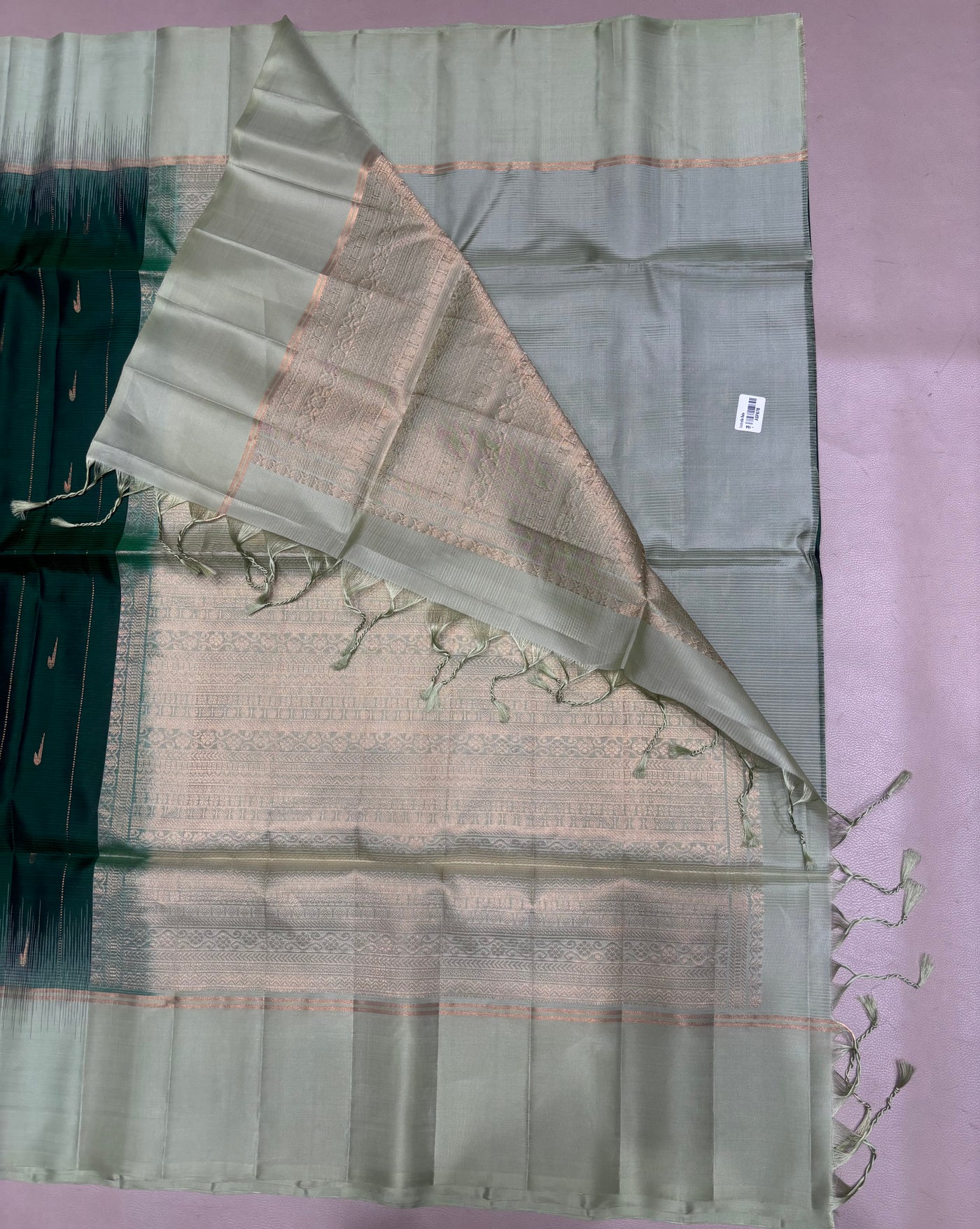 Leelavathi bottle green handloom softsilk saree - Pure silk saree