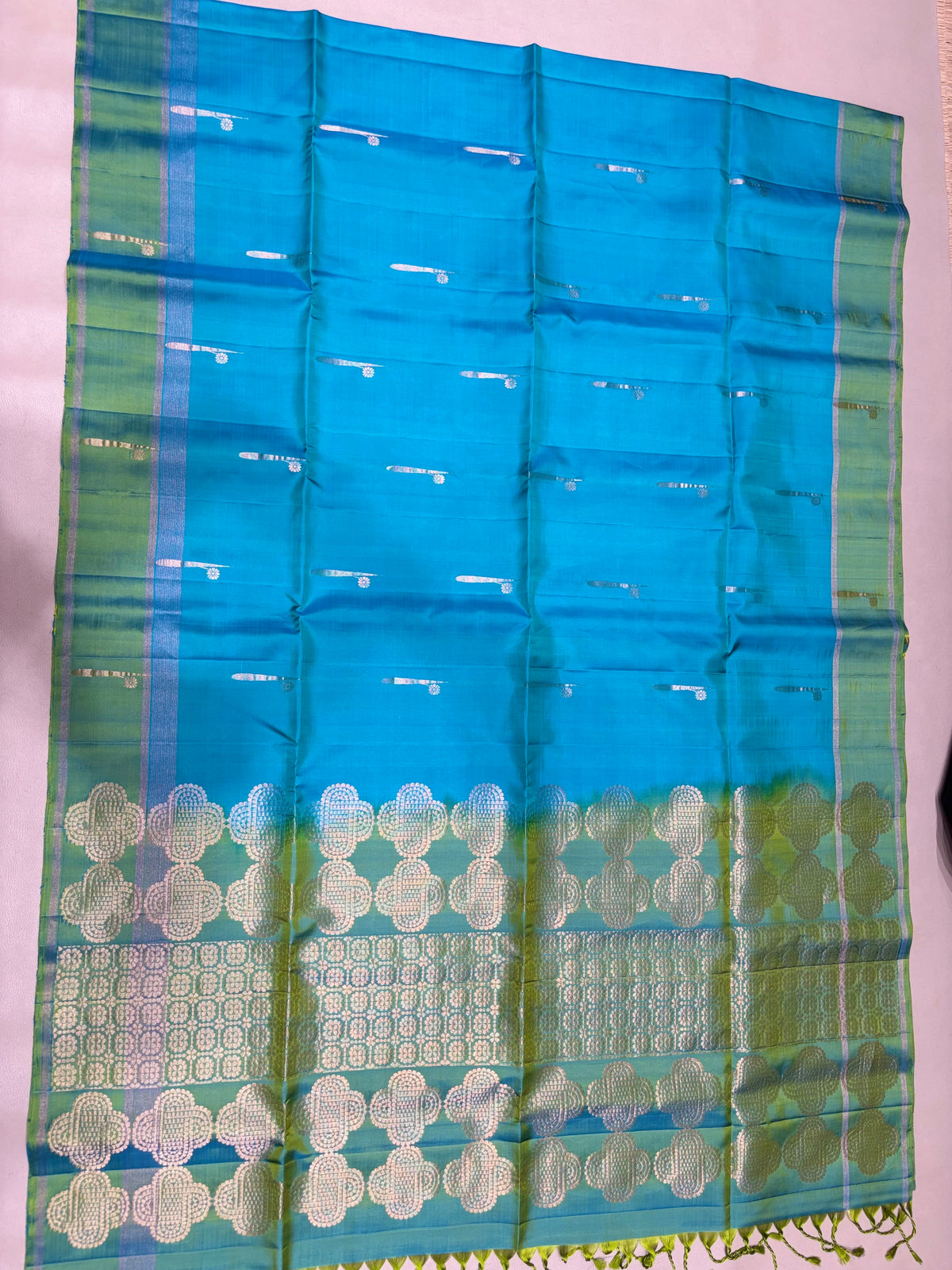 Ponkodi light blue handloom softsilk saree - Pure silk saree - GA104