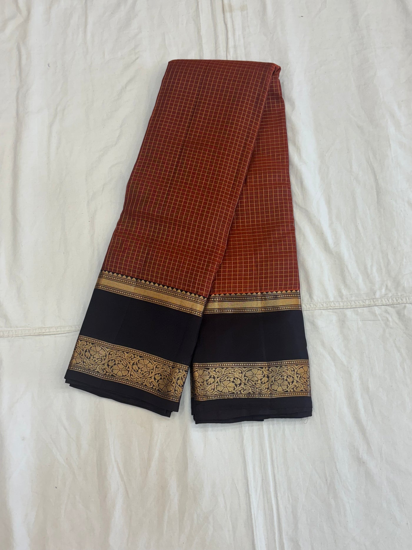 Bhavani rust orange softsilk saree - Pure silk saree