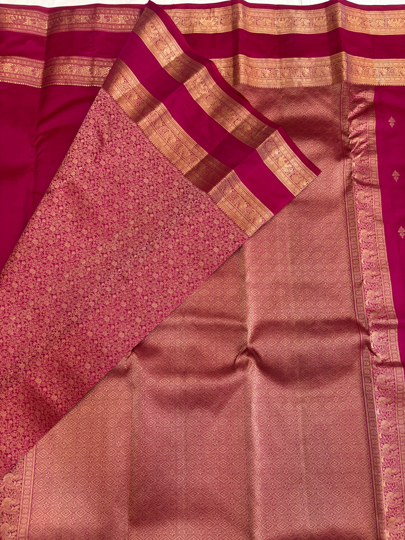 Arnavi pink handloom softsilk saree - Pure silk saree