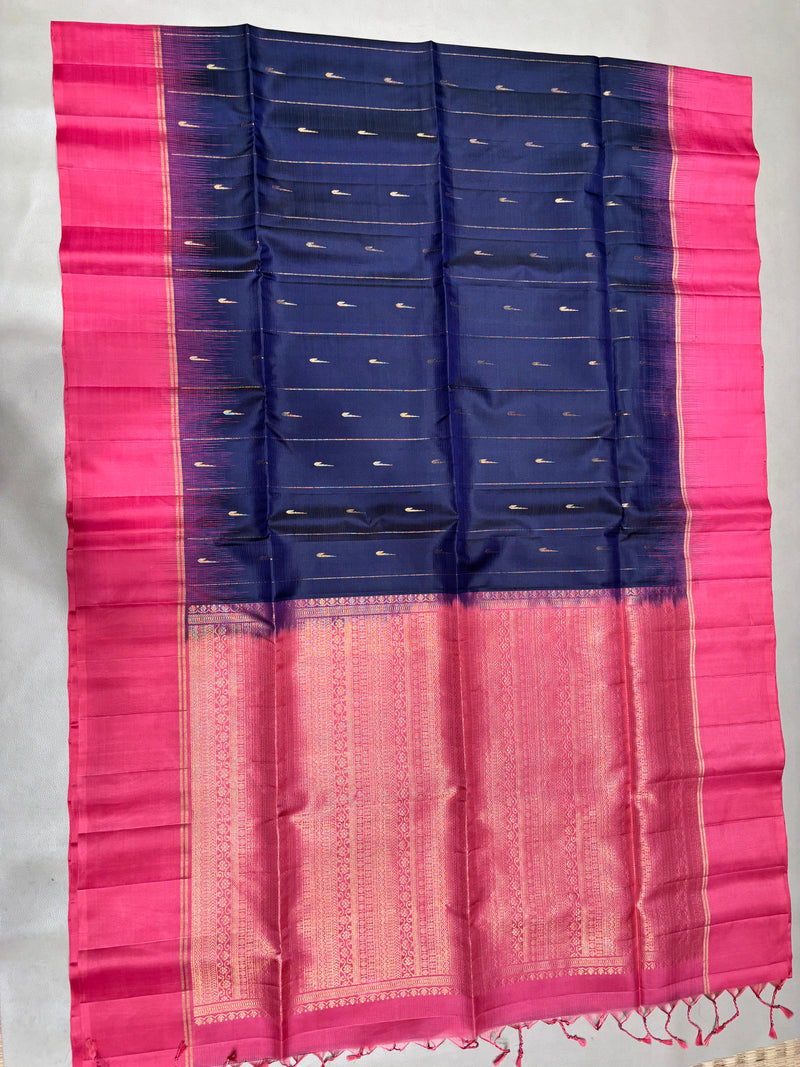 Leelavathi blue handloom softsilk saree - GA104