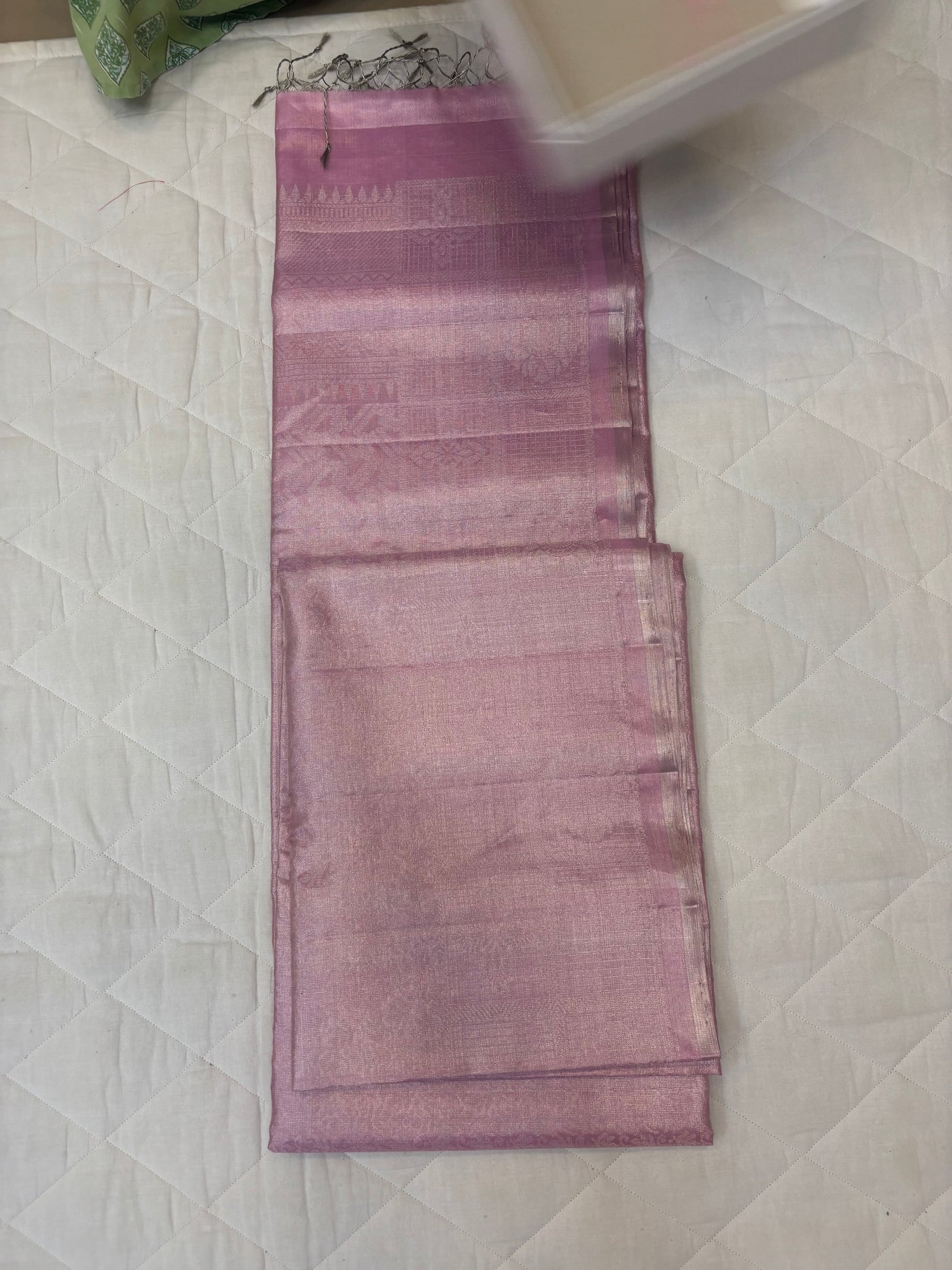 Baby pink tissue softsilk saree - Pure silk saree-AK1111