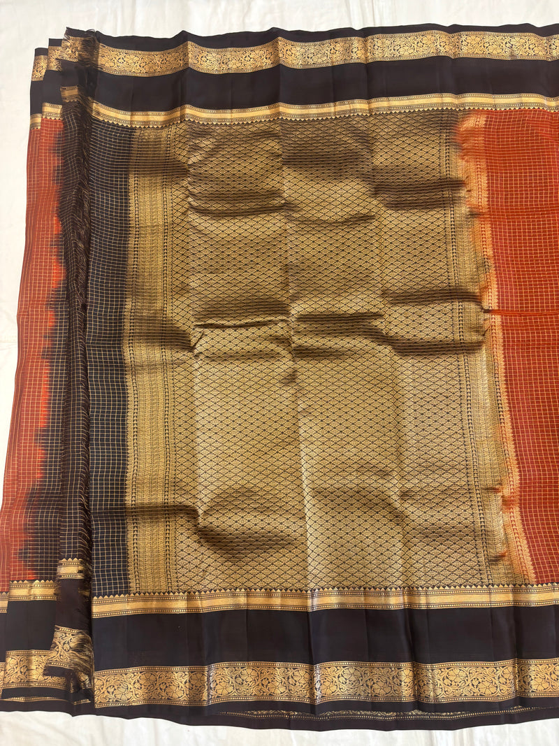 Bhavani rust orange softsilk saree - Pure silk saree