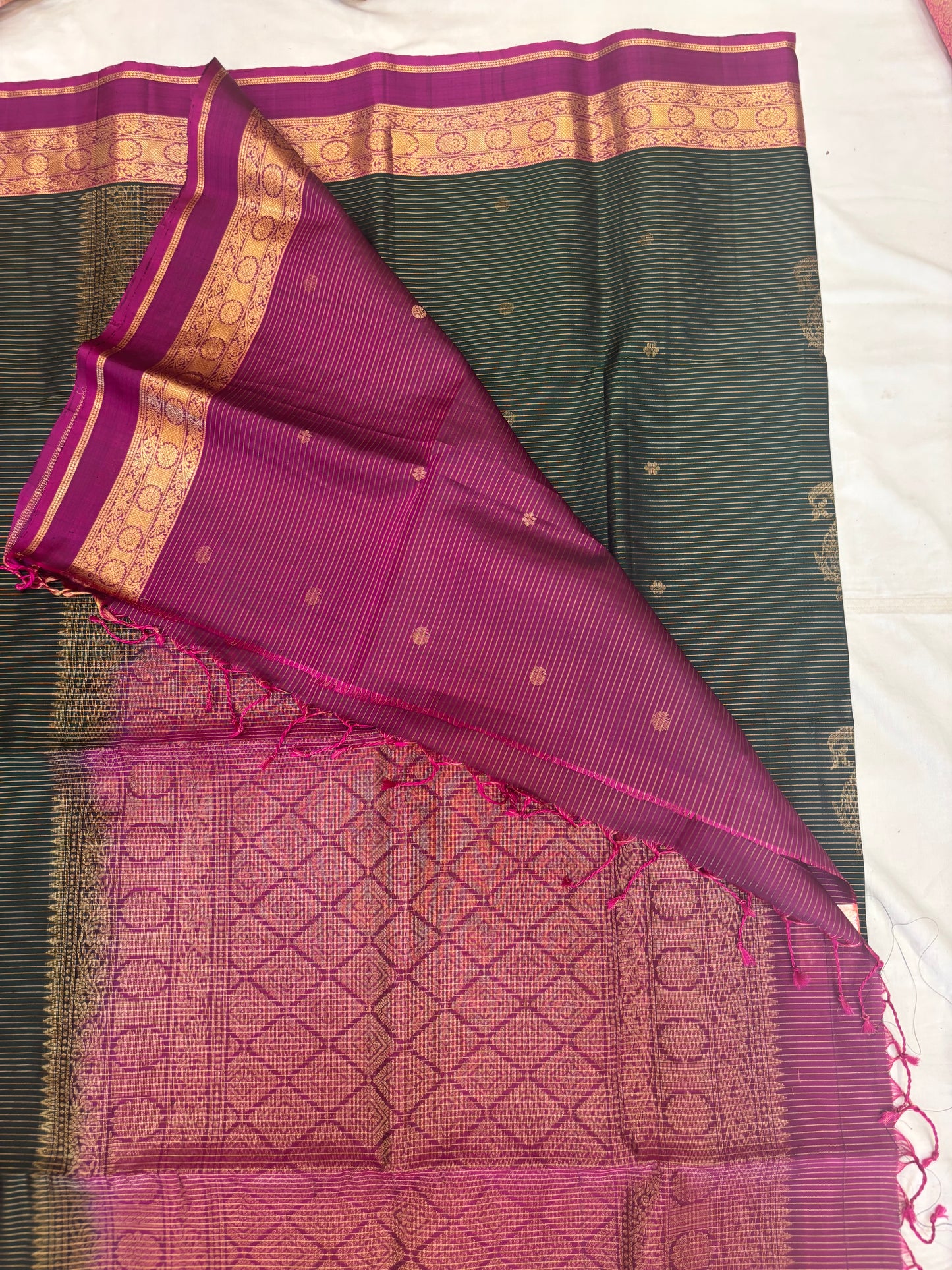 Maithre green softsilk saree - Pure silk saree-set8
