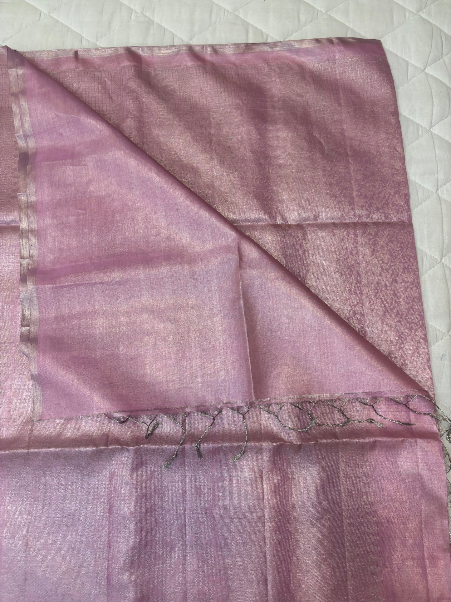 Baby pink tissue softsilk saree - Pure silk saree-AK1111