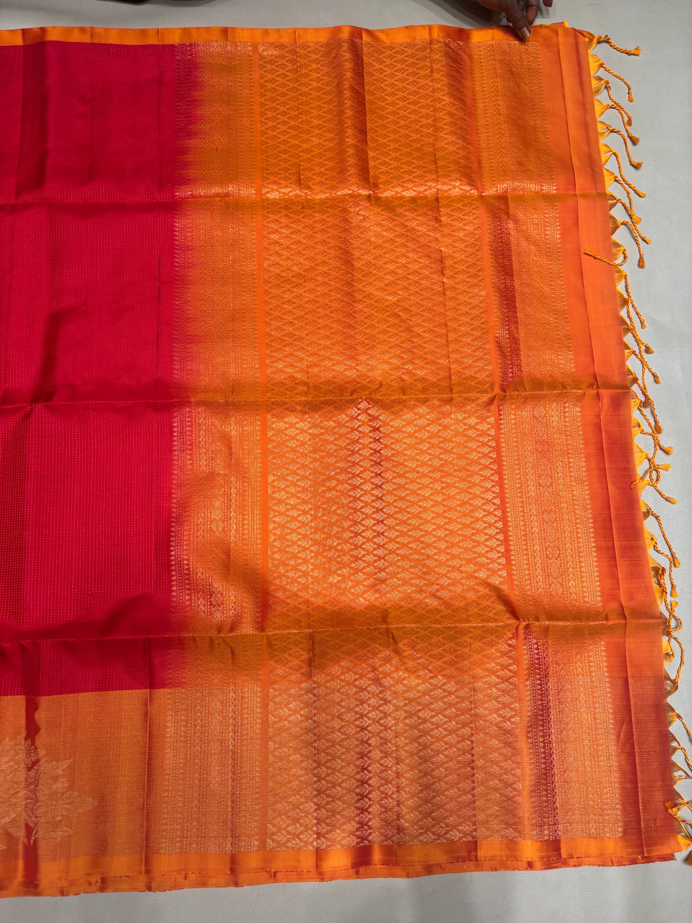 Anjana red handloom softsilk saree - pure silk saree