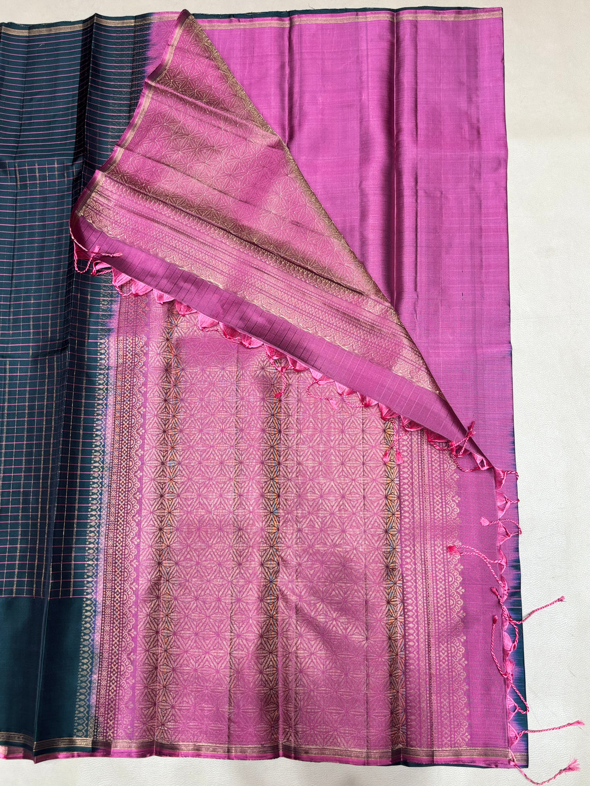 Charvitha bottle green handloom softsilk saree - Pure silk saree