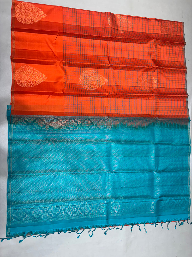 Vanveli handloom softsilk saree - Pure silk saree - thread-checks saree-AK1116