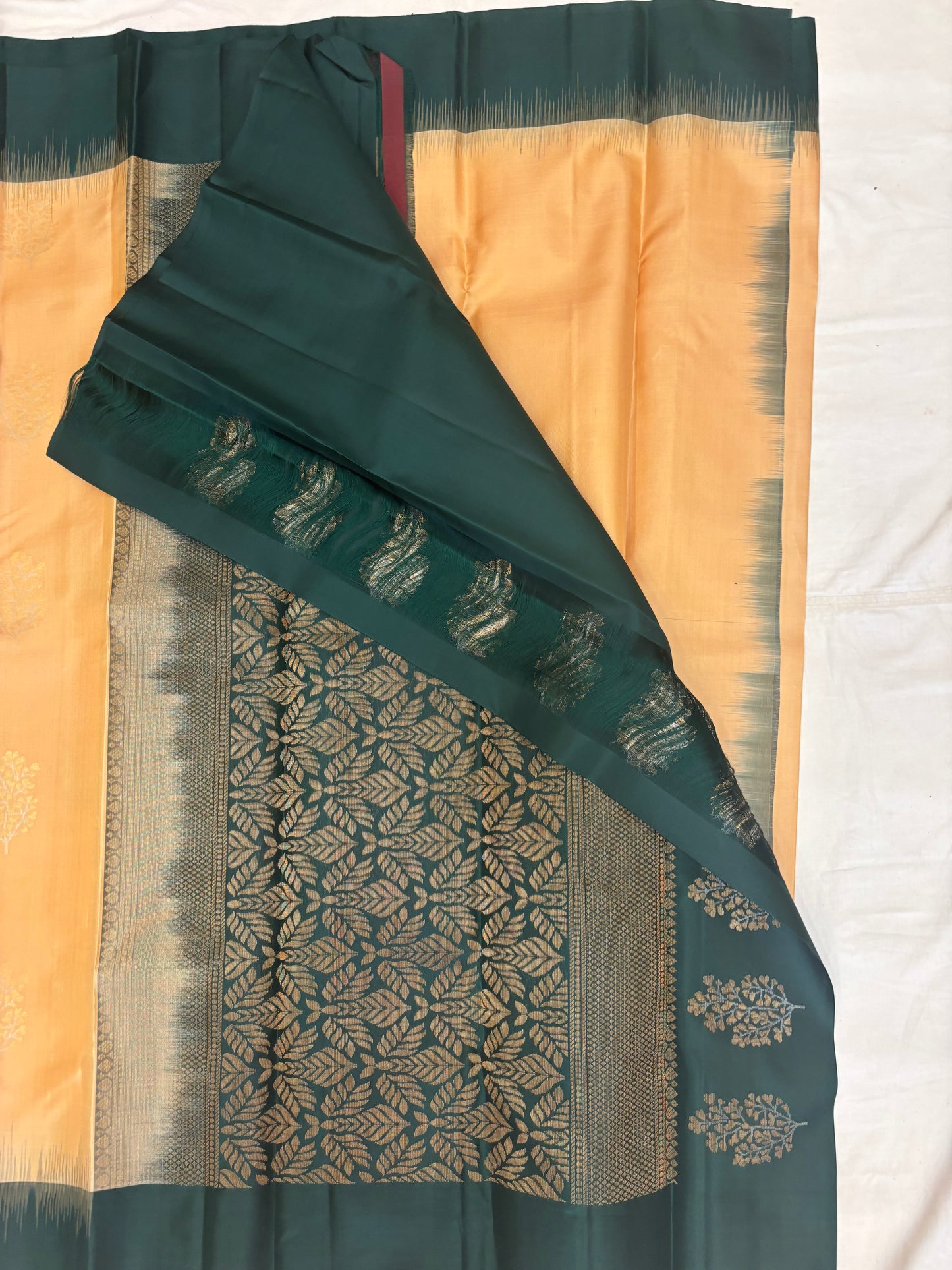 Yuvaa soft peach gold softsilk saree - Pure silk saree-set13