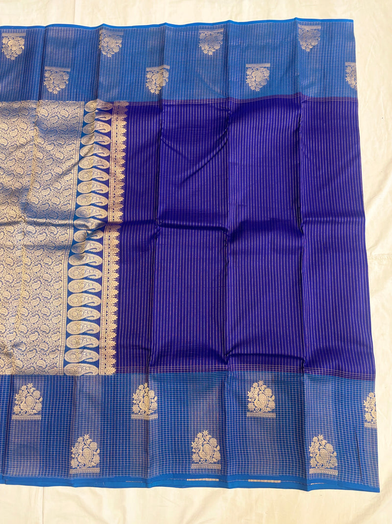 Dhriti blue handloom softsilk saree - Pure silk saree