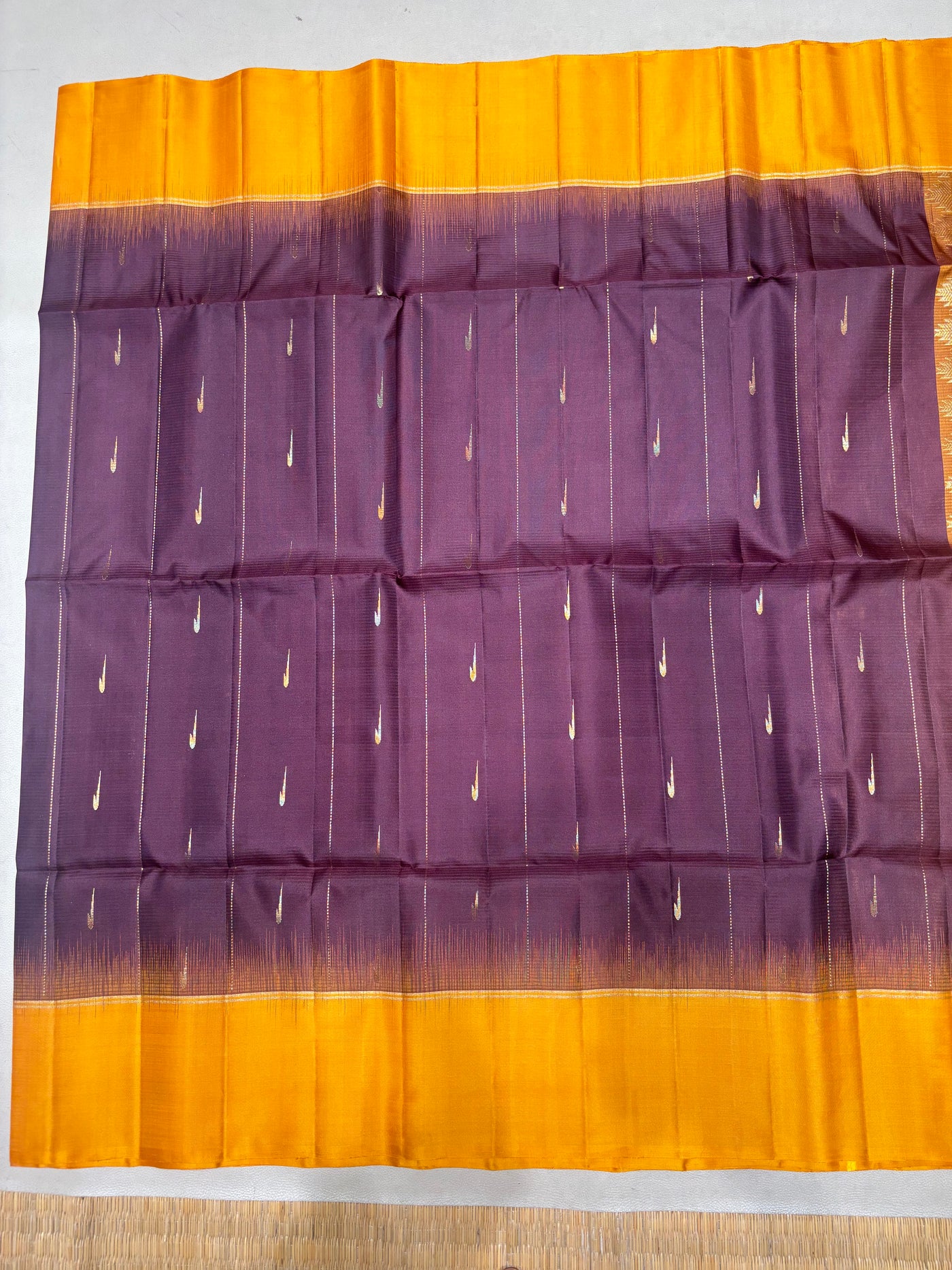 Leelavathi coffee brown handloom softsilk saree - Pure silk saree- contrast color