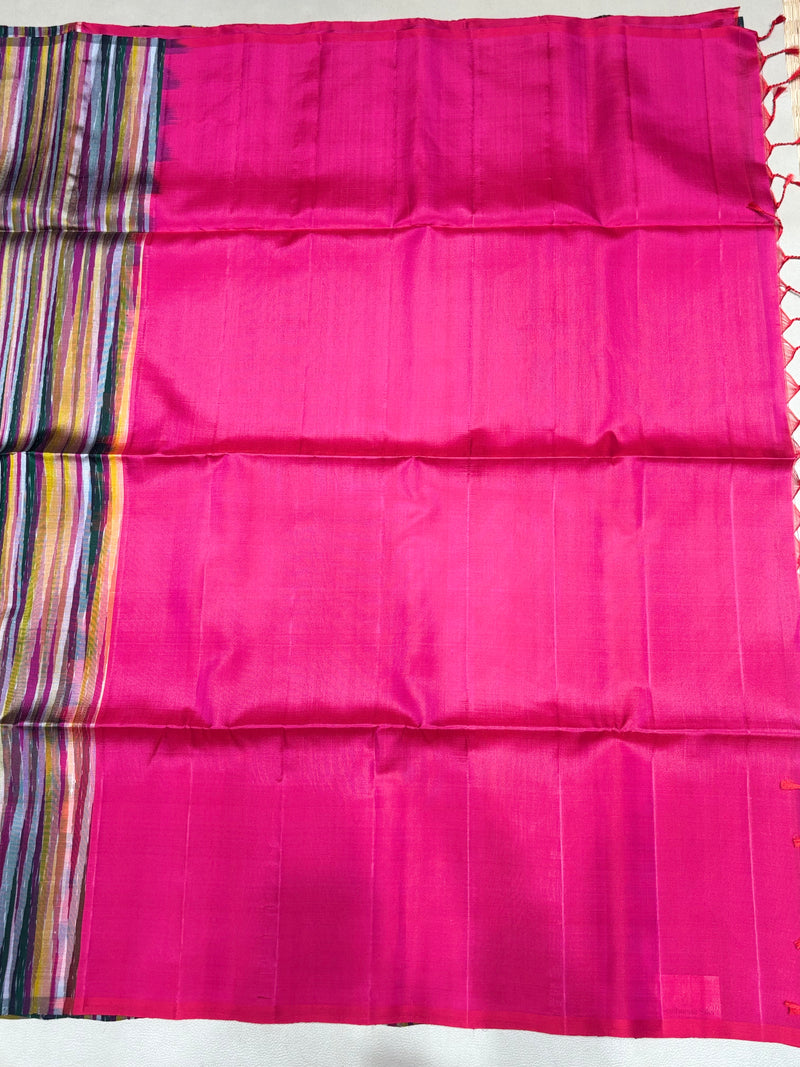 Karunya multicolor handloom softsilk saree - Pure silk saree - GA104