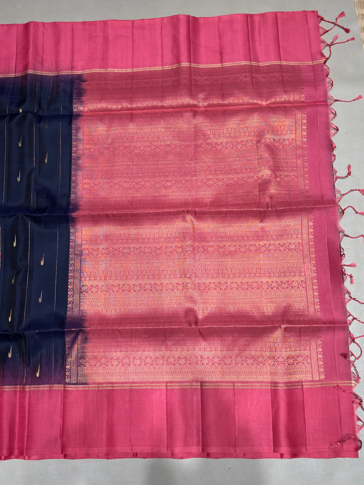 Leelavathi blue handloom softsilk saree - GA104