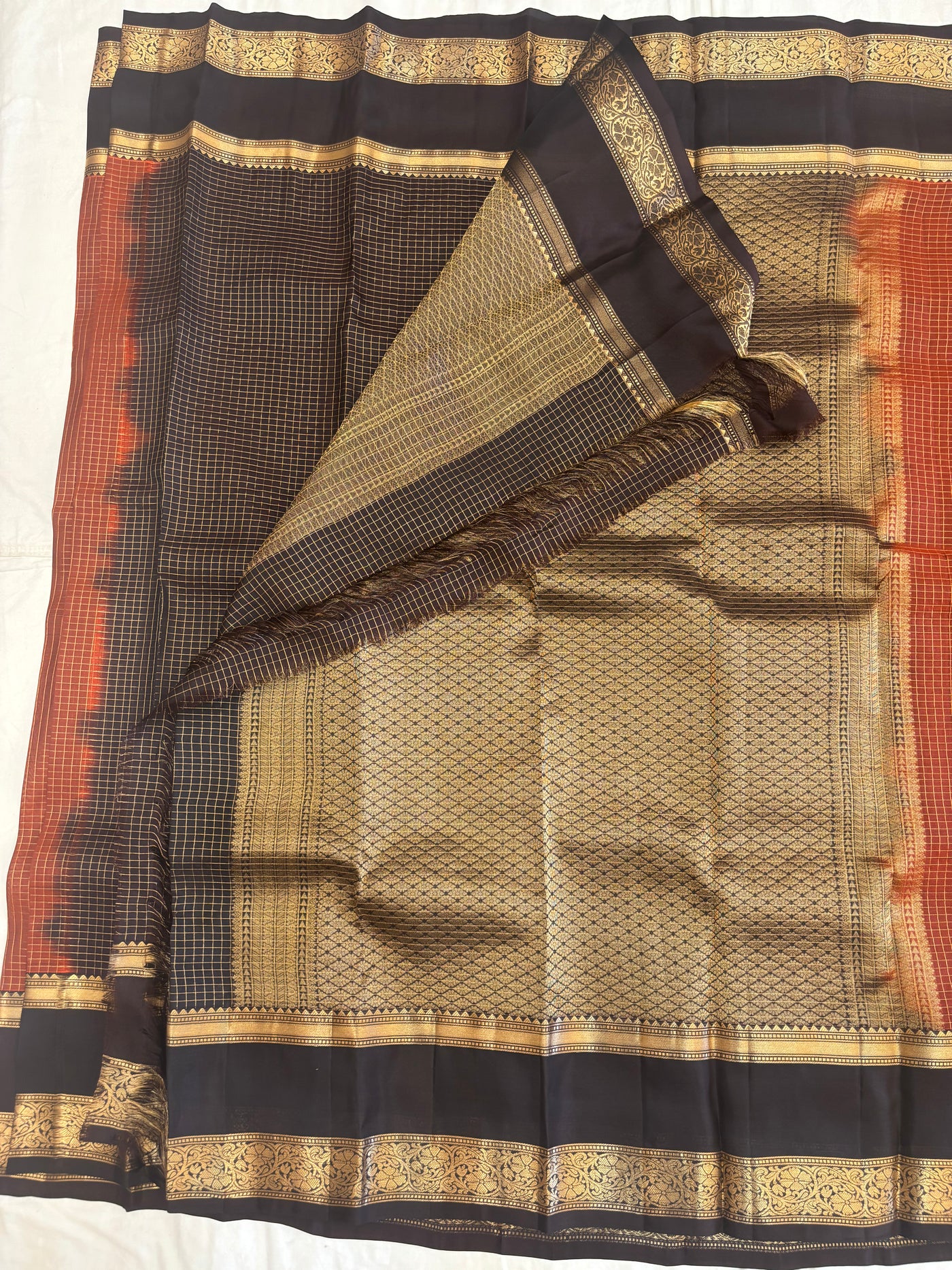 Bhavani rust orange softsilk saree - Pure silk saree