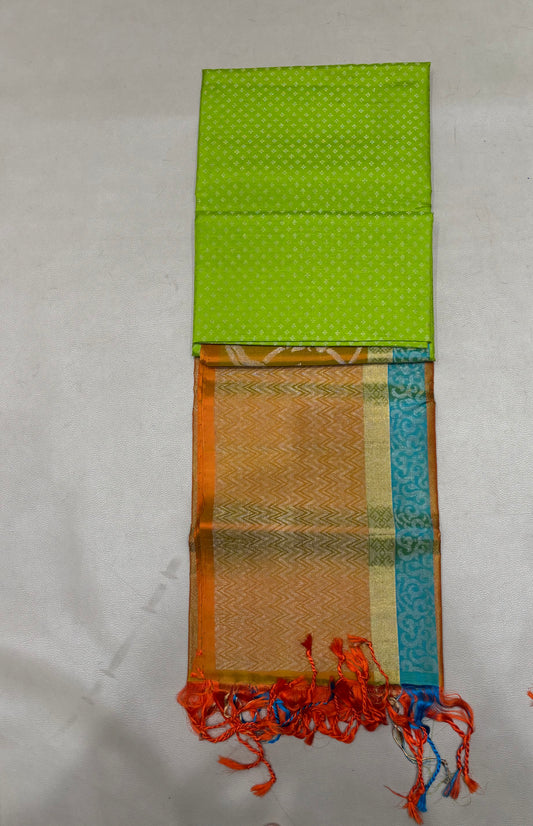 Karunya green brocade softsilk saree - Pure silk saree