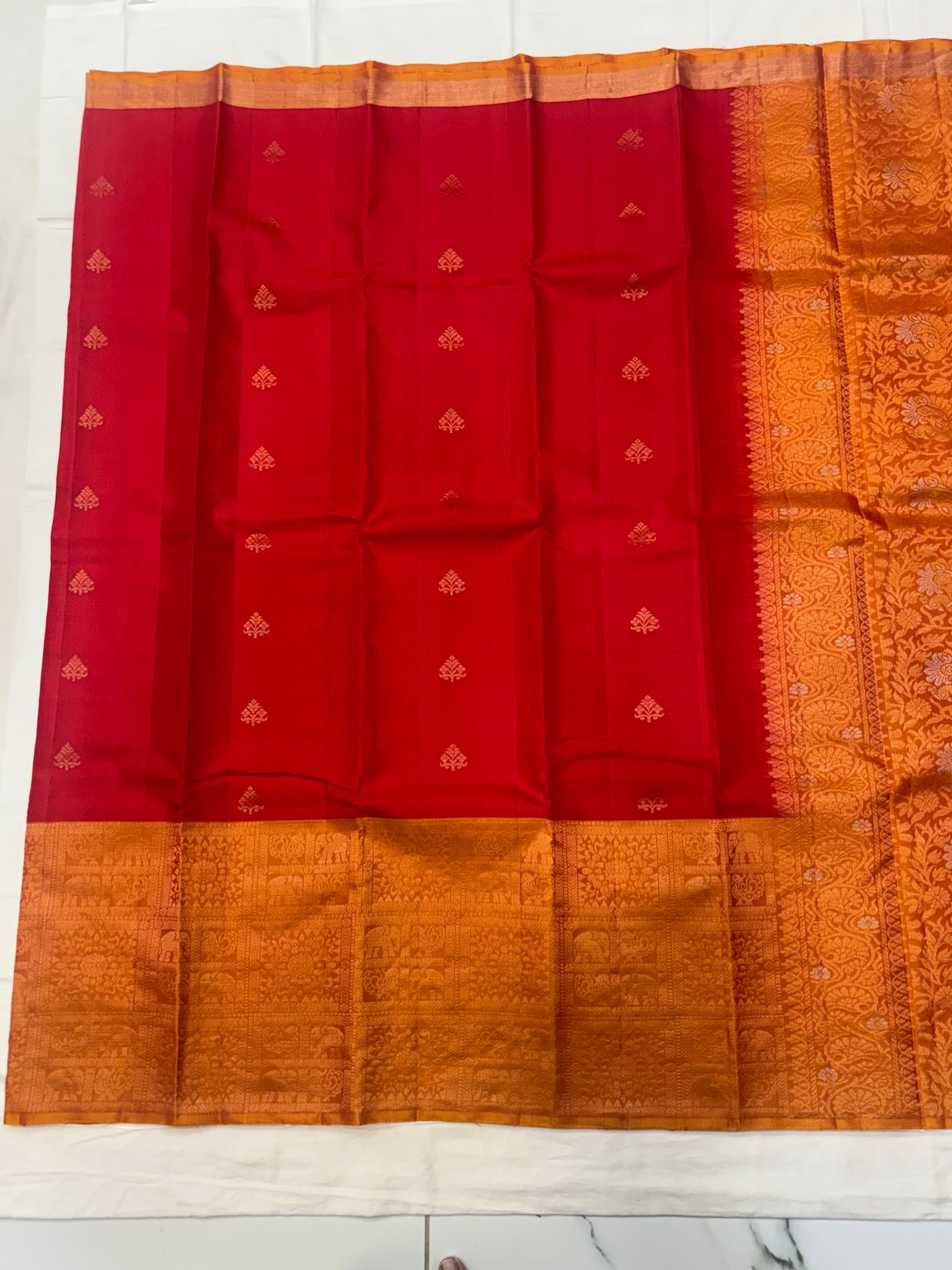 Adora Long border pure mix softsilk saree