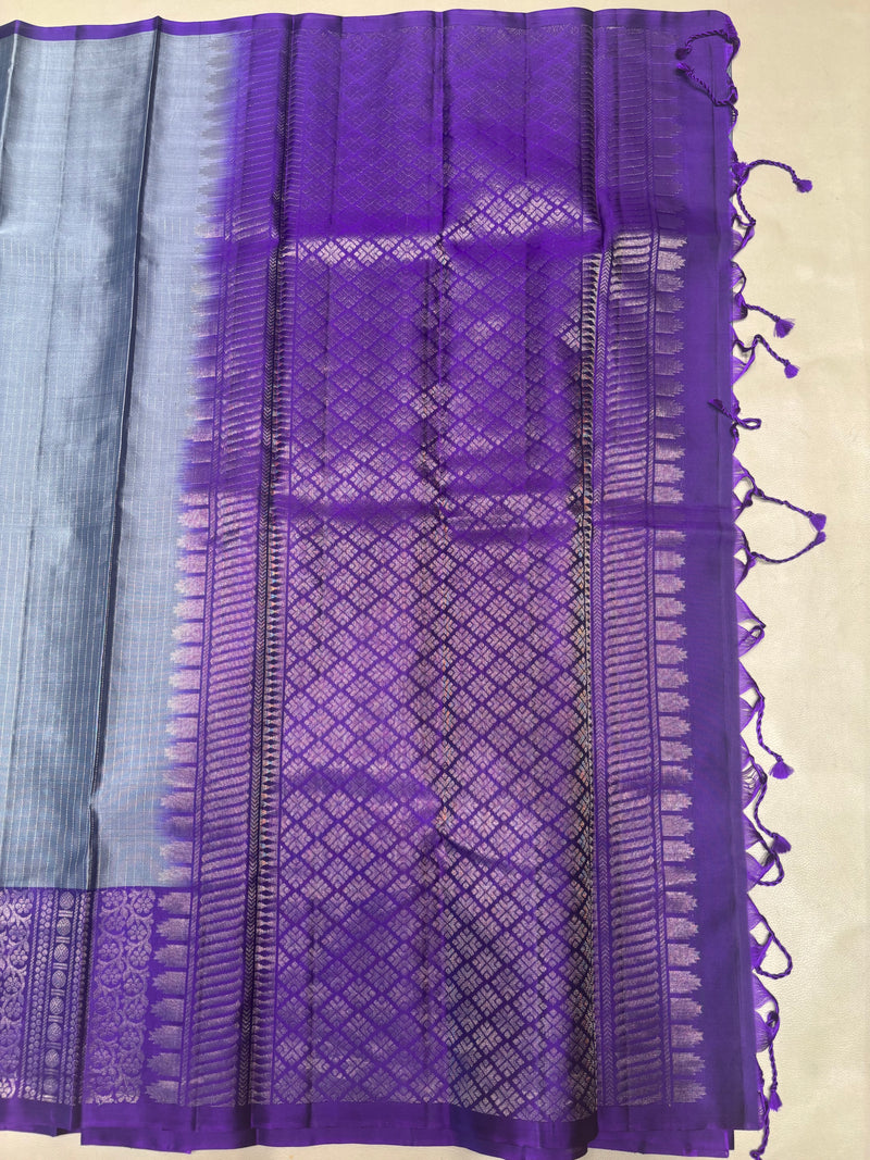 Tanvi grey vaira oosi handloom softsilk saree - Pure silk saree-set15