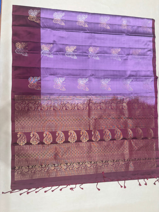 Ramani lavender handloom softsilk saree - Pure silk saree