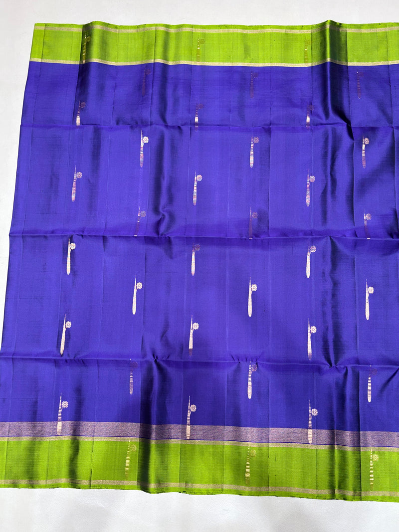 Ponkodi navy blue handloom softsilk saree - Pure silk saree