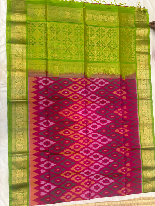 Dhanmithra handloom Pochampally softsilk saree - Pure silk saree