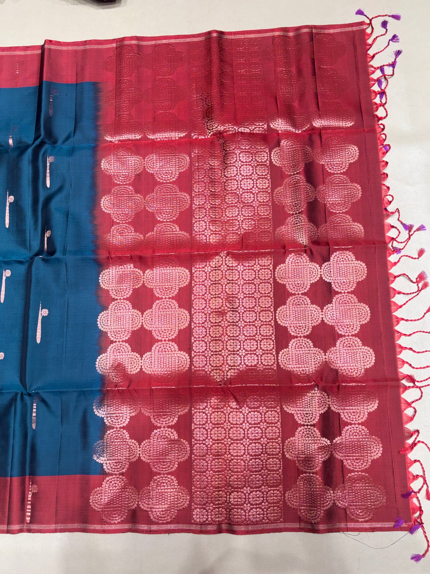 Hridya peacock blue handloom softsilk saree - Pure silk saree