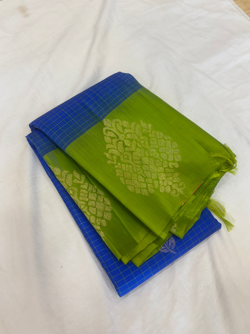 Devyani handloom softsilk saree checked design - Pure silk saree