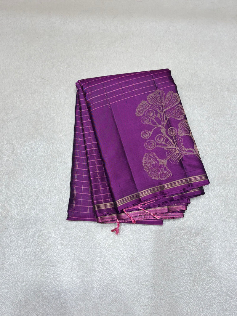 Charvitha purple handloom softsilk saree - Pure silk saree