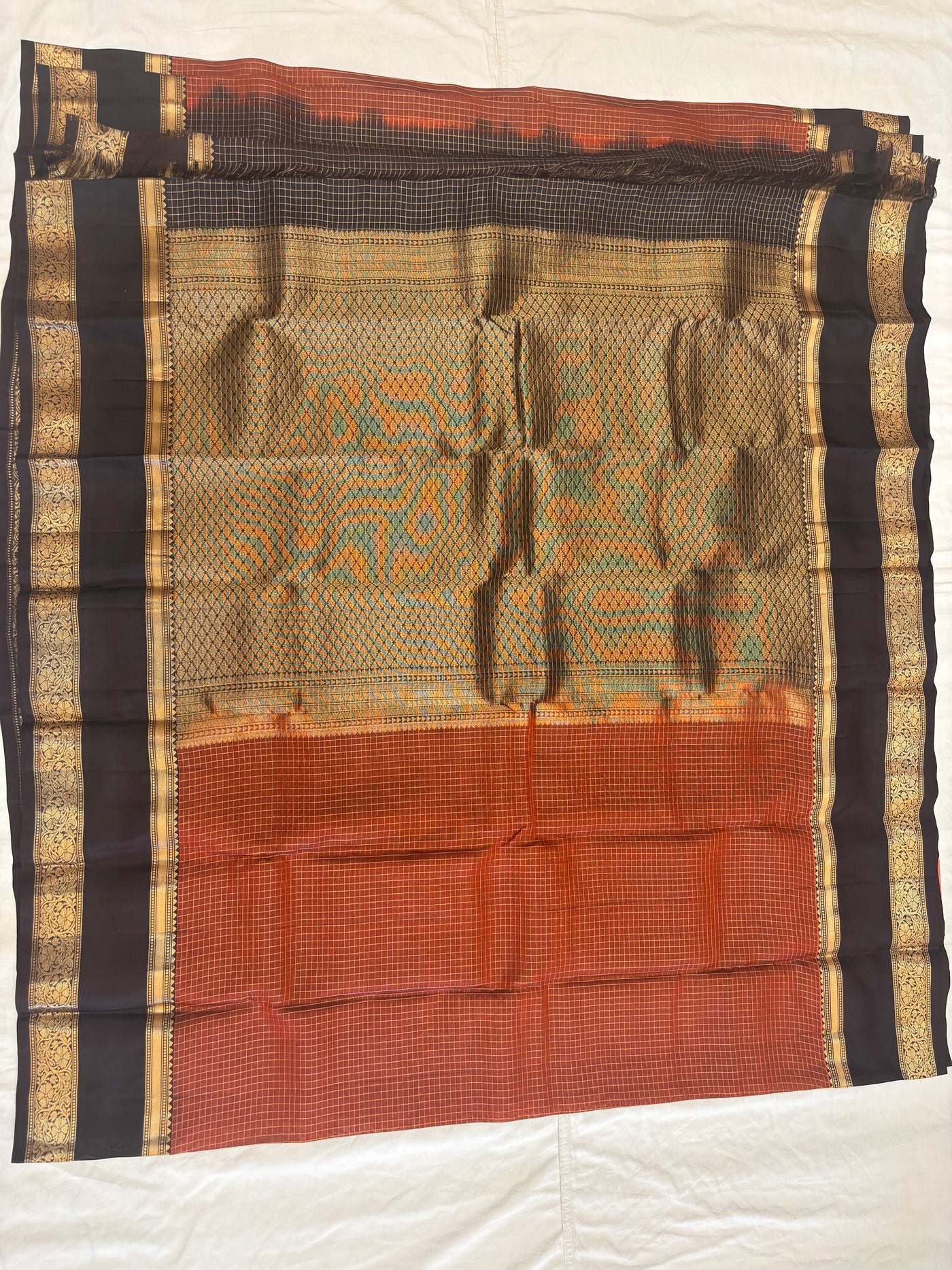 Bhavani rust orange softsilk saree - Pure silk saree