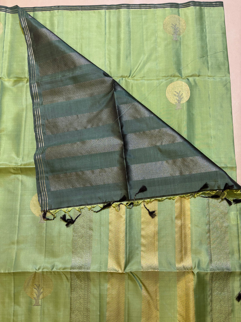 Samaria green handloom softsilk saree - Pure silk saree