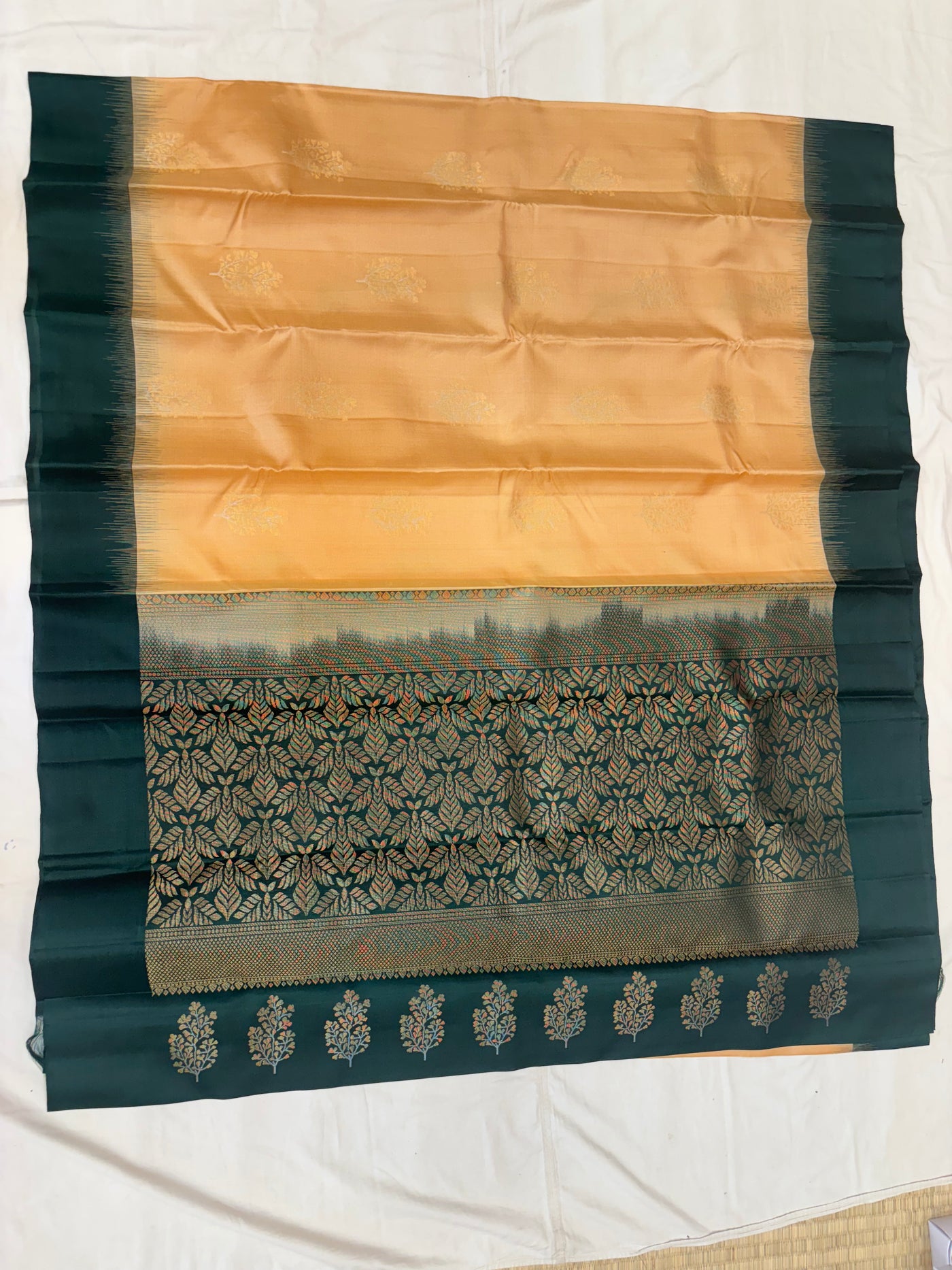 Yuvaa soft peach gold softsilk saree - Pure silk saree-set13