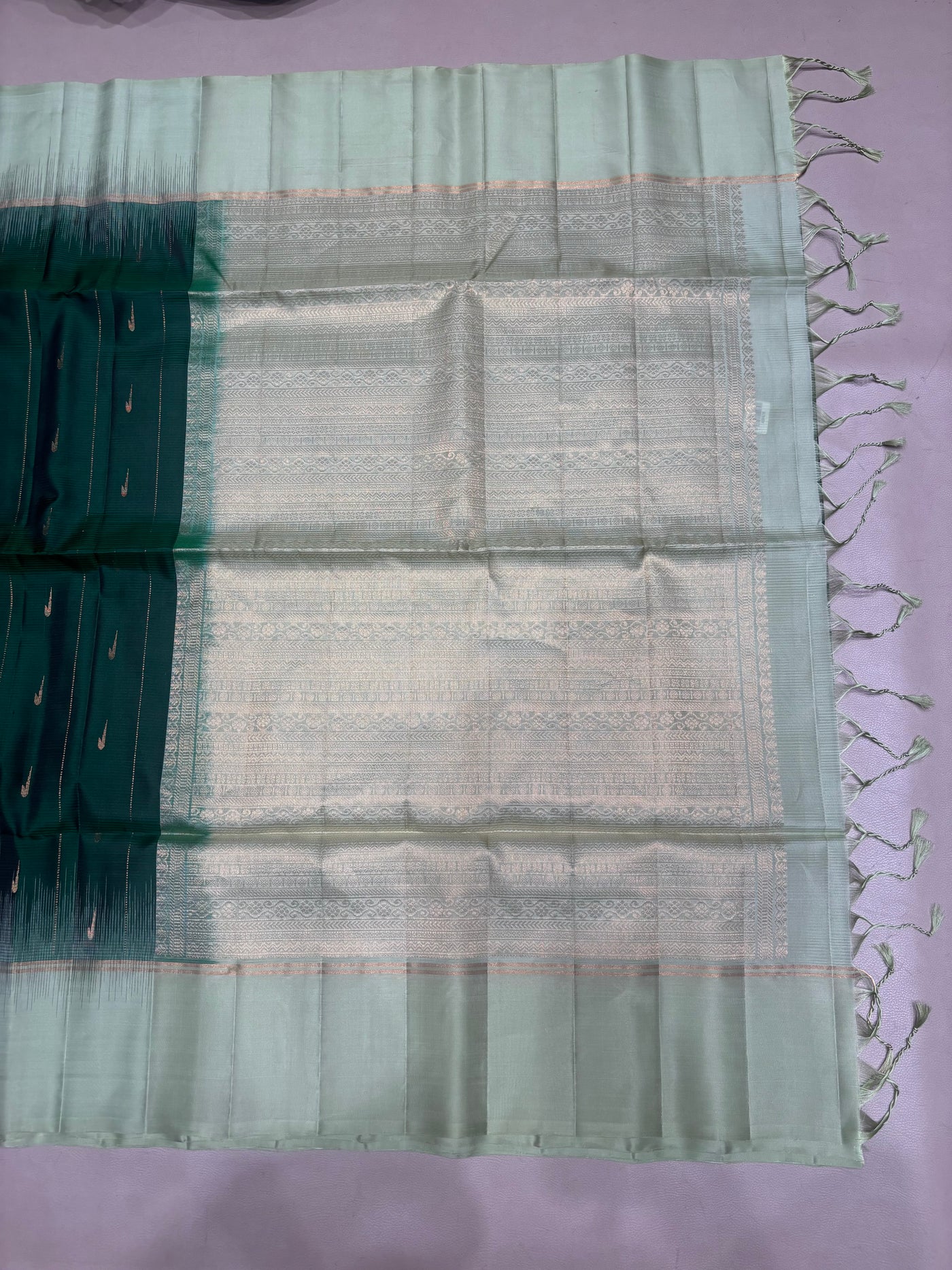 Leelavathi bottle green handloom softsilk saree - Pure silk saree