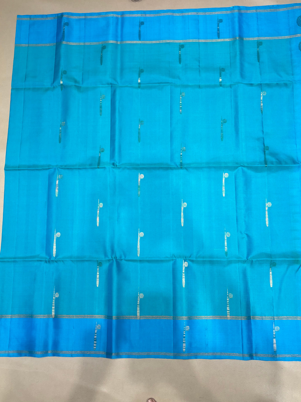 Ponkodi blue& sea green handloom softsilk saree - Pure silk saree- BA102