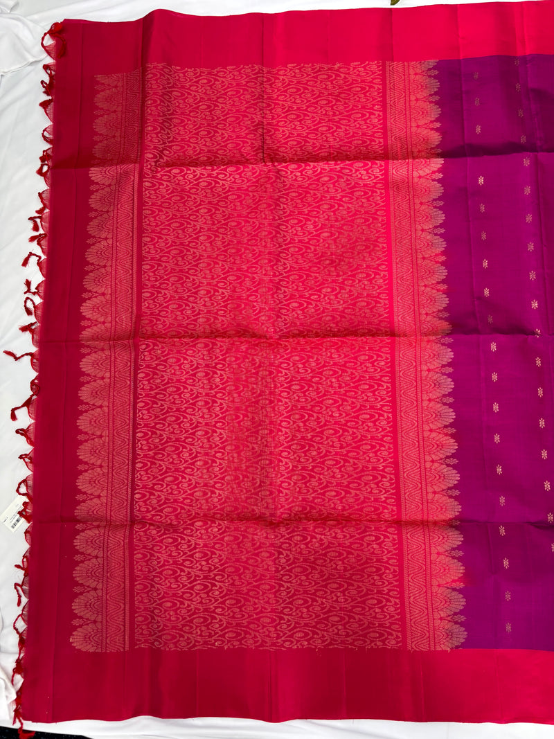 Dharani purple handloom softsilk saree - Pure silk saree