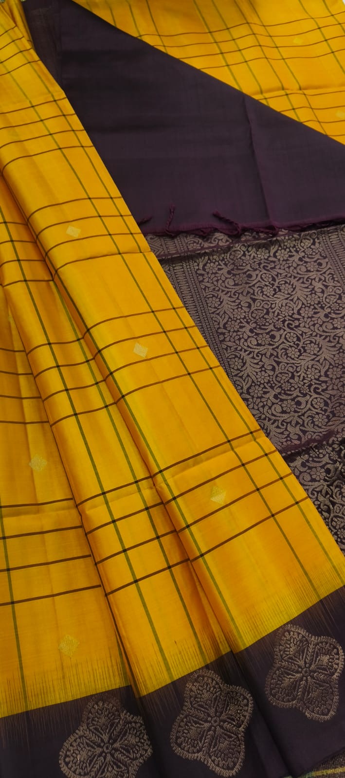 Vanmadhi yellow handloom softsilk saree - Pure silk saree- AK1102