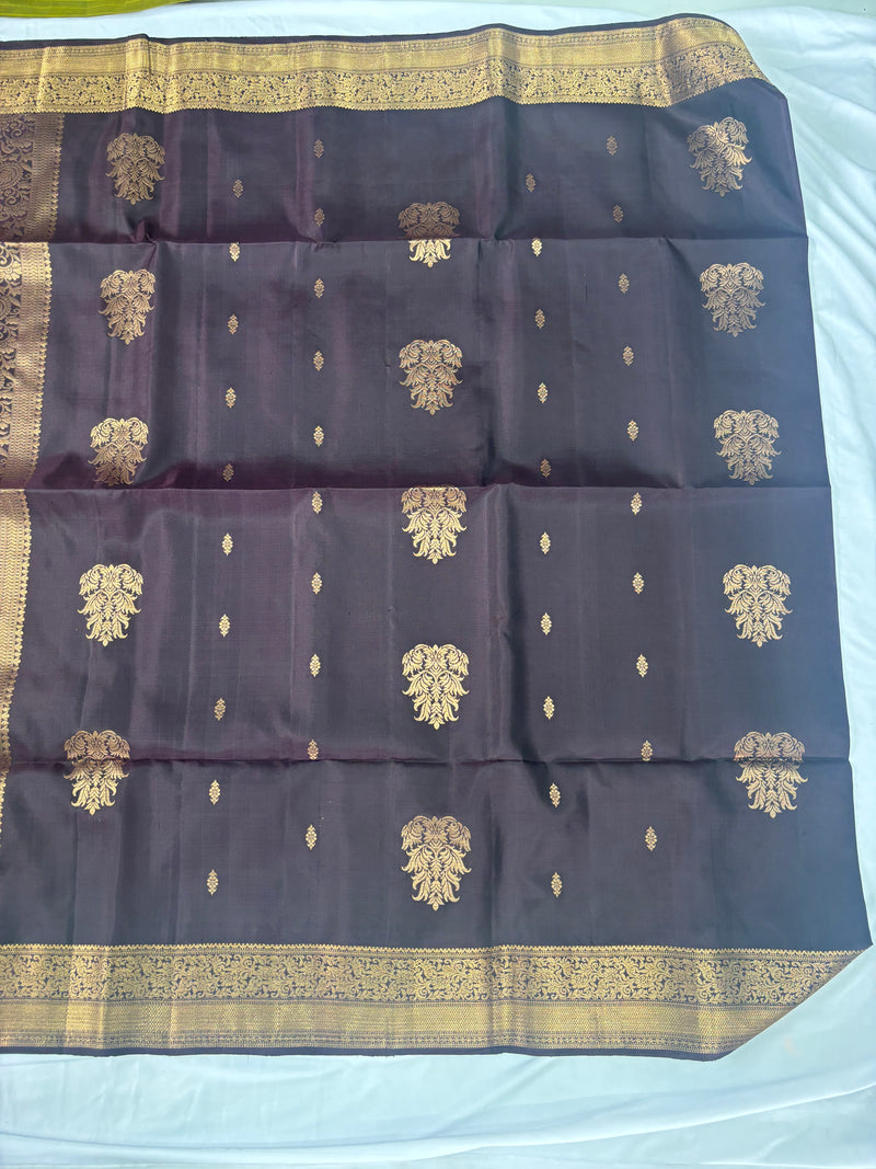 Anila coffee brown handloom softsilk saree - Pure silk saree
