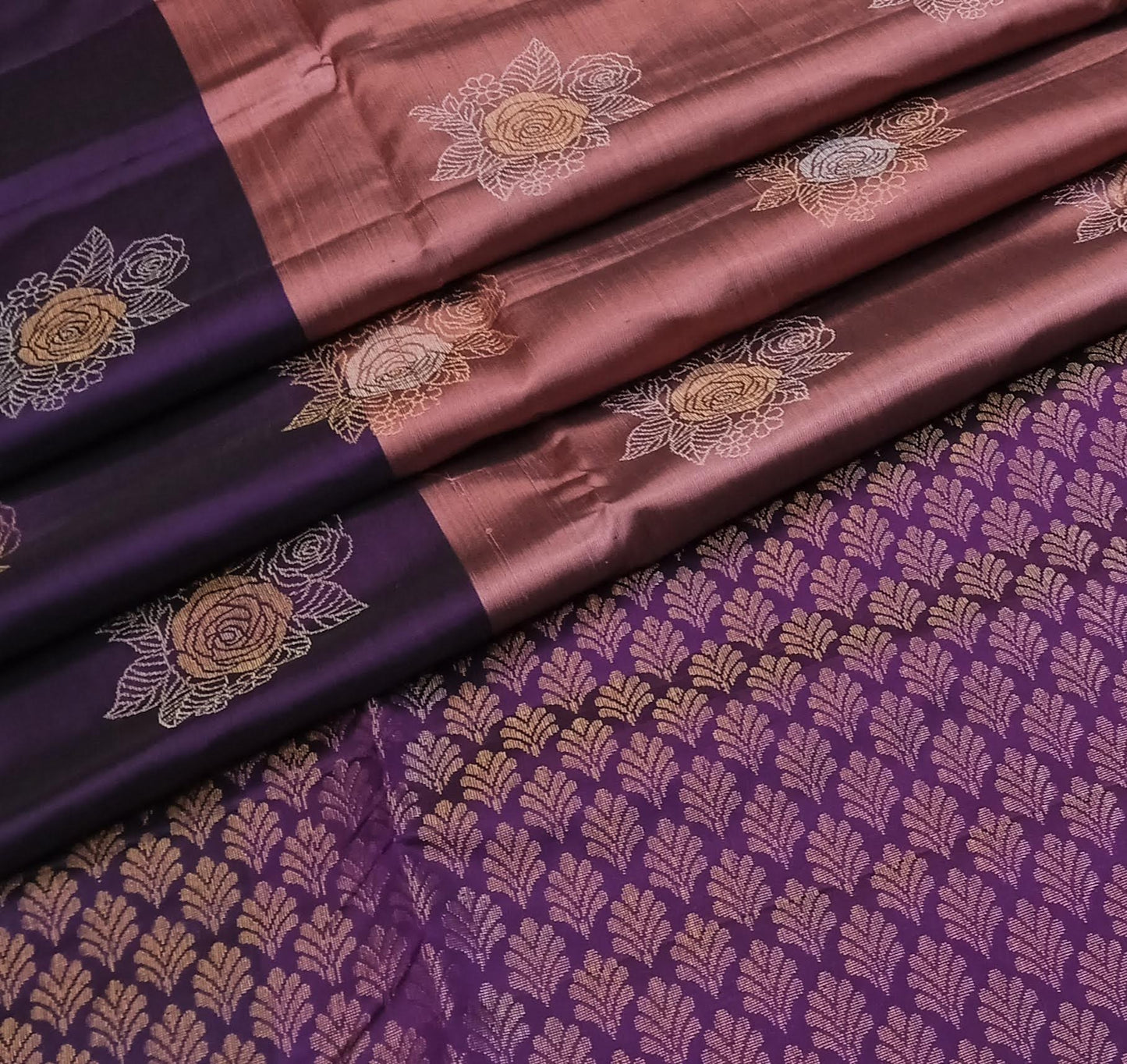 Soft Silk - Royal Bloom - Handloom Double warp Soft silk