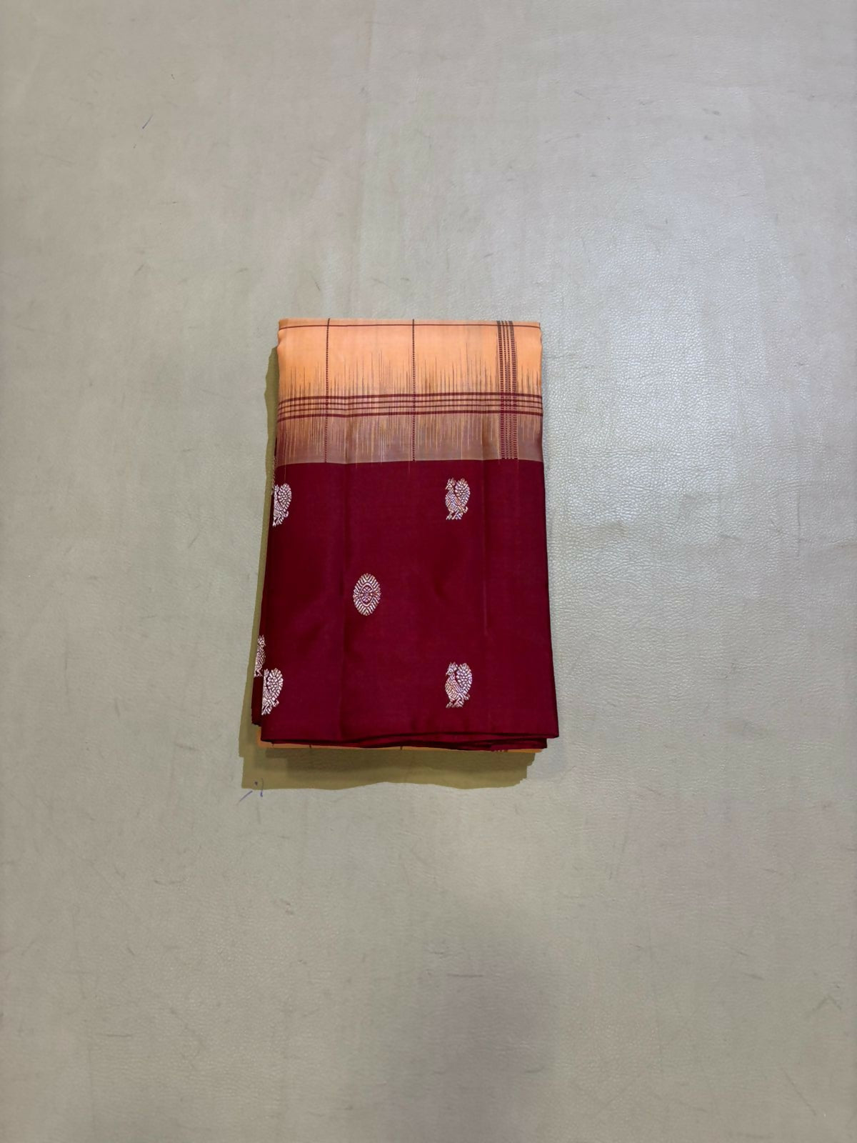 Mozhi orange handloom softsilk saree - Pure silk saree