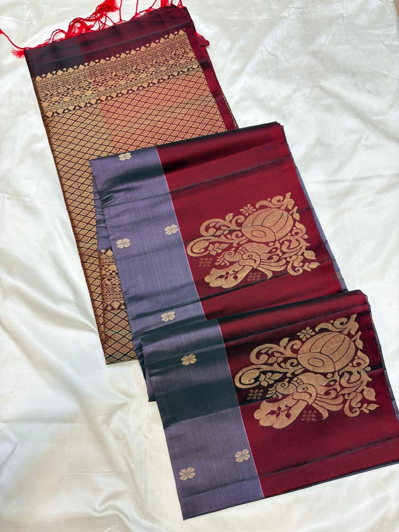 Uppada Silk - Contrast Border