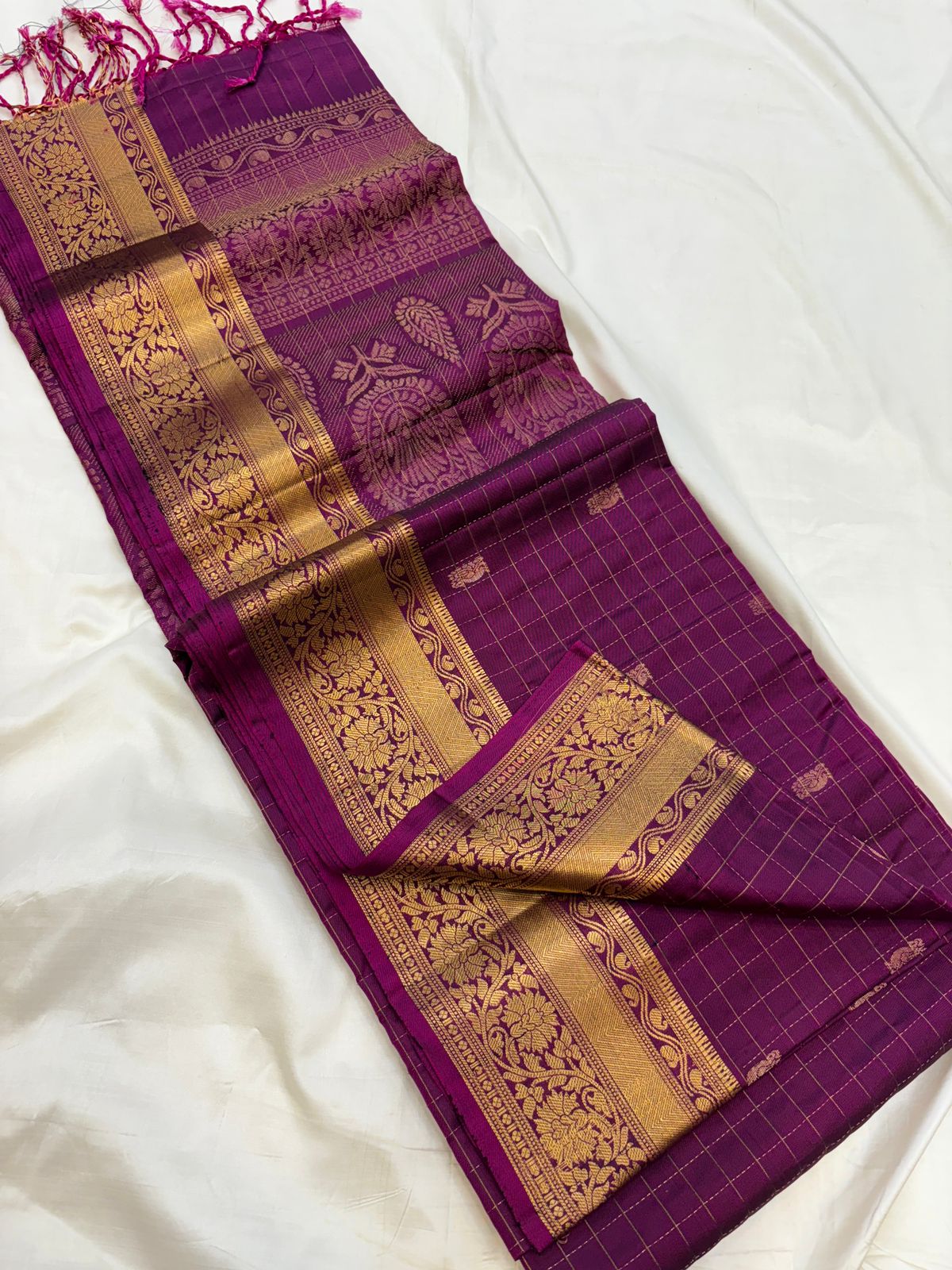 Kanakavalli Checks - Soft Silk- Handloom softsilk saree